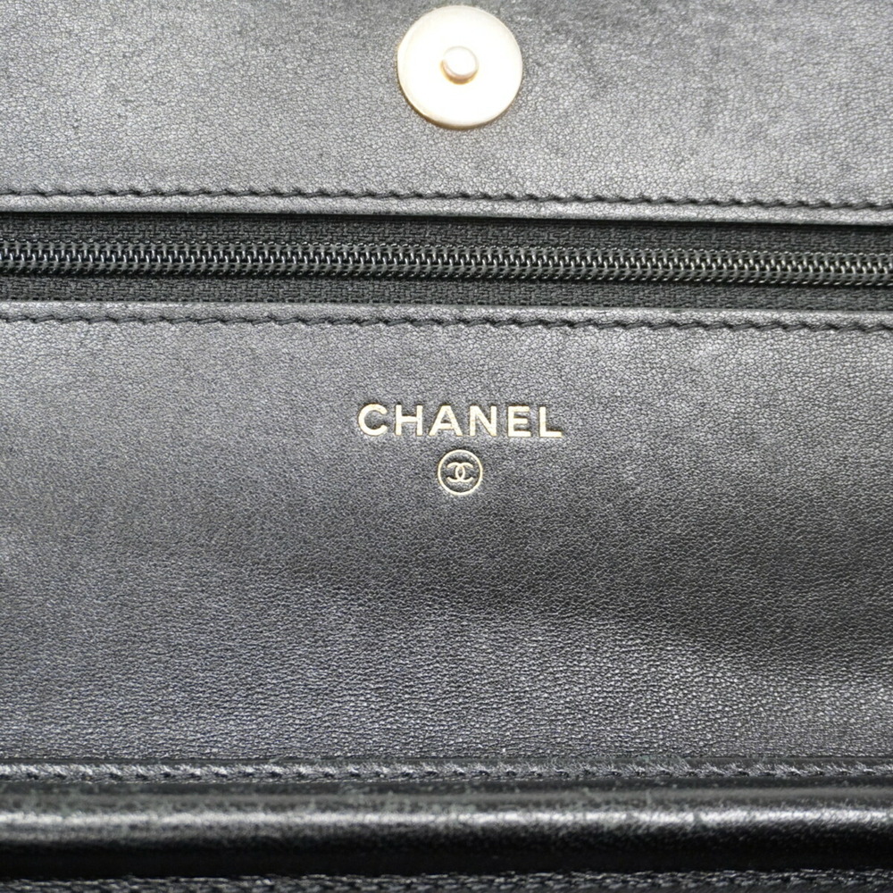 CHANEL Black Lambskin Leather Wallet - Picture 5 of 11